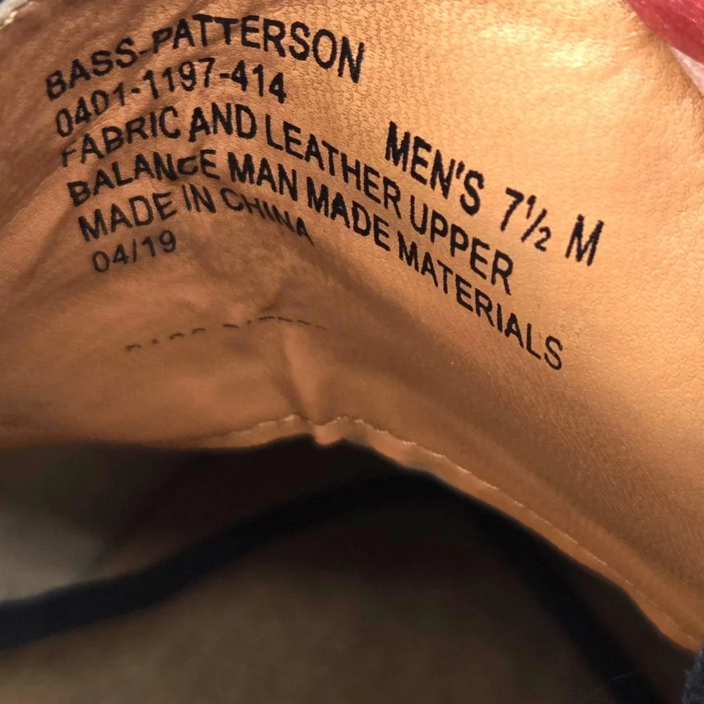 G.H. Bass & Co. Patterson Men's Shoes Blue Denim & Tan Nubuck Leather‎ Size 7.5